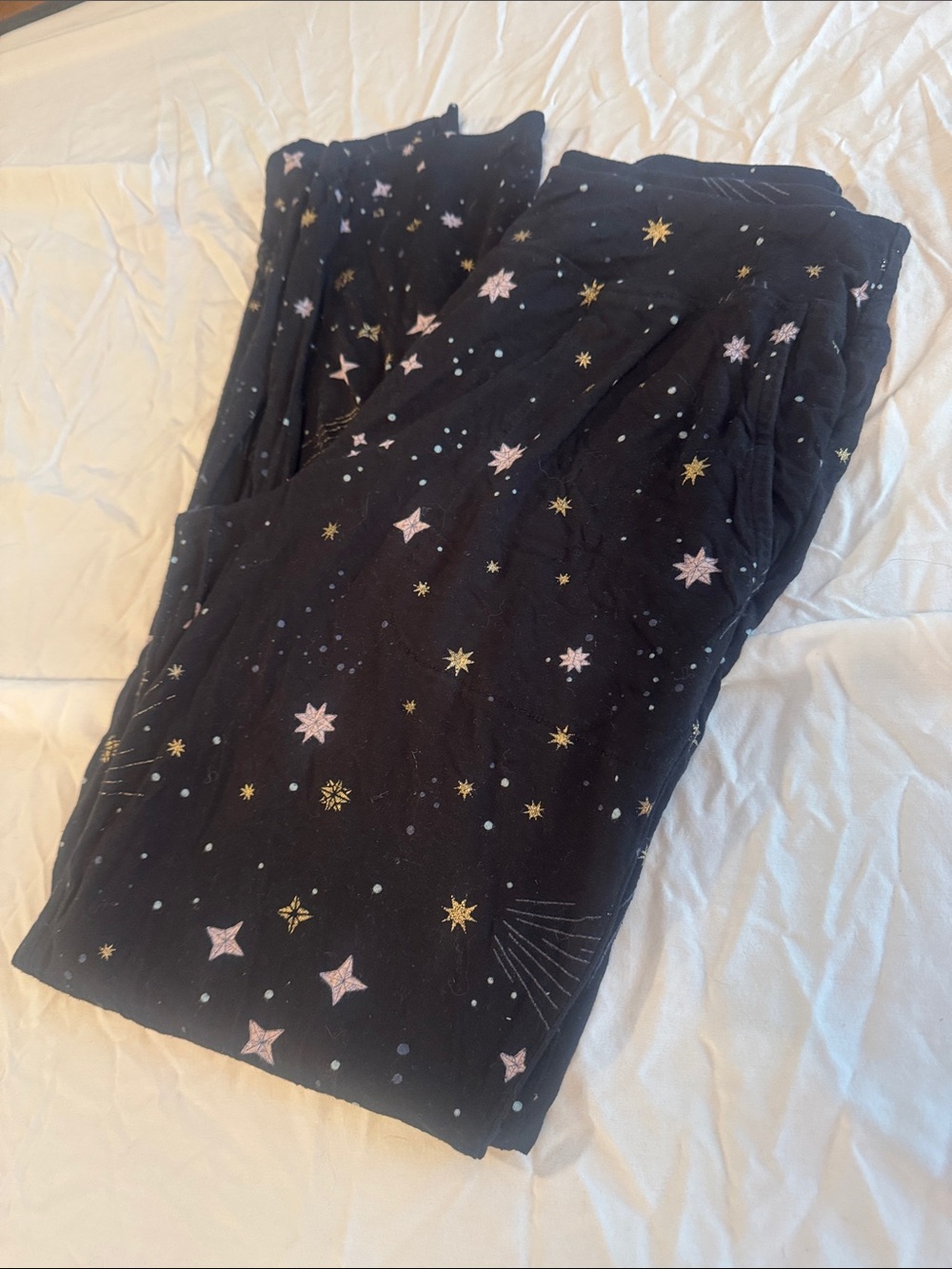 Soma Small Cool Nights  Black Starry Print Pajama Pants